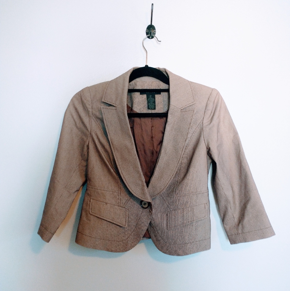 Brown grey blazer with button, Grace Elements size 4P